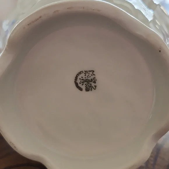 MZ CZECHOSLOVAKIA Vintage white teapot with lid blue ditsy floral